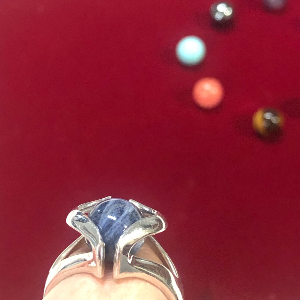 925 Sterling Silver Interchangeable Marble/Stone … - image 7